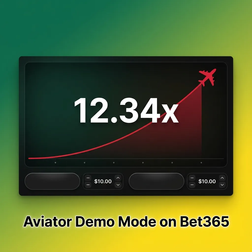 Bet365 Aviator demo mode screen showing red plane crash game with virtual credits and betting controls