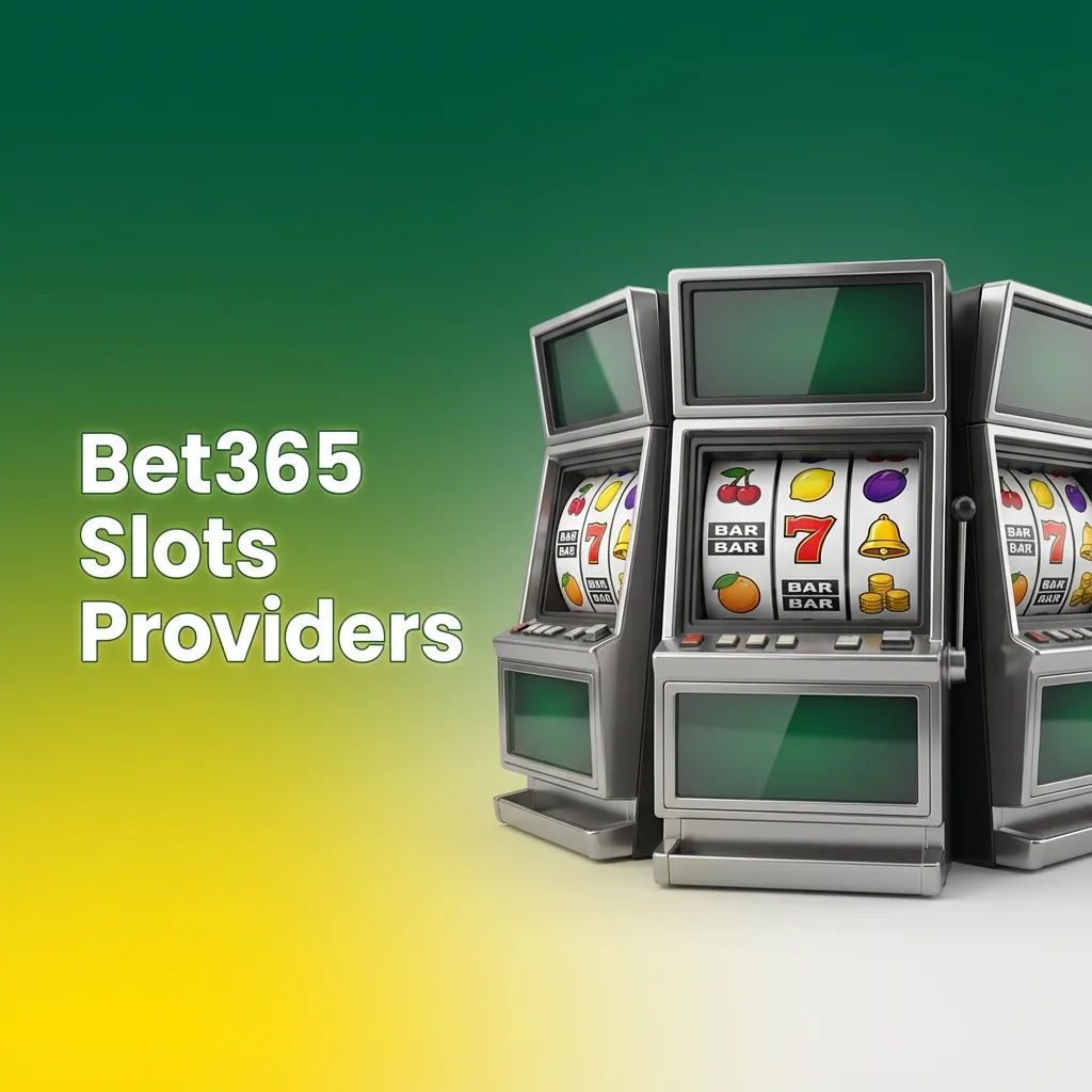 Bet365 slots lobby graphic highlighting leading providers like Playtech, NetEnt, Pragmatic Play and others with game counts
