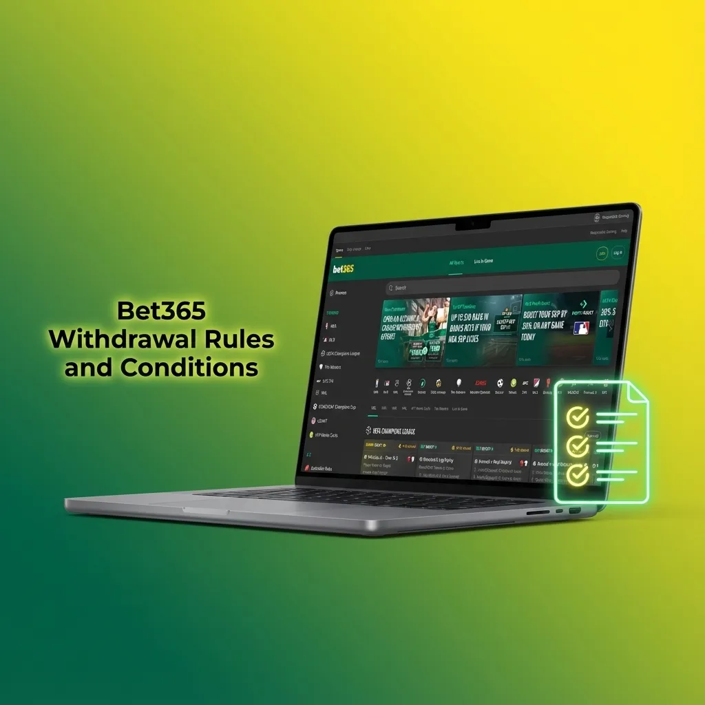 Infographic explaining Bet365 India withdrawal rules on KYC, payment methods, bonus wagering and account limits