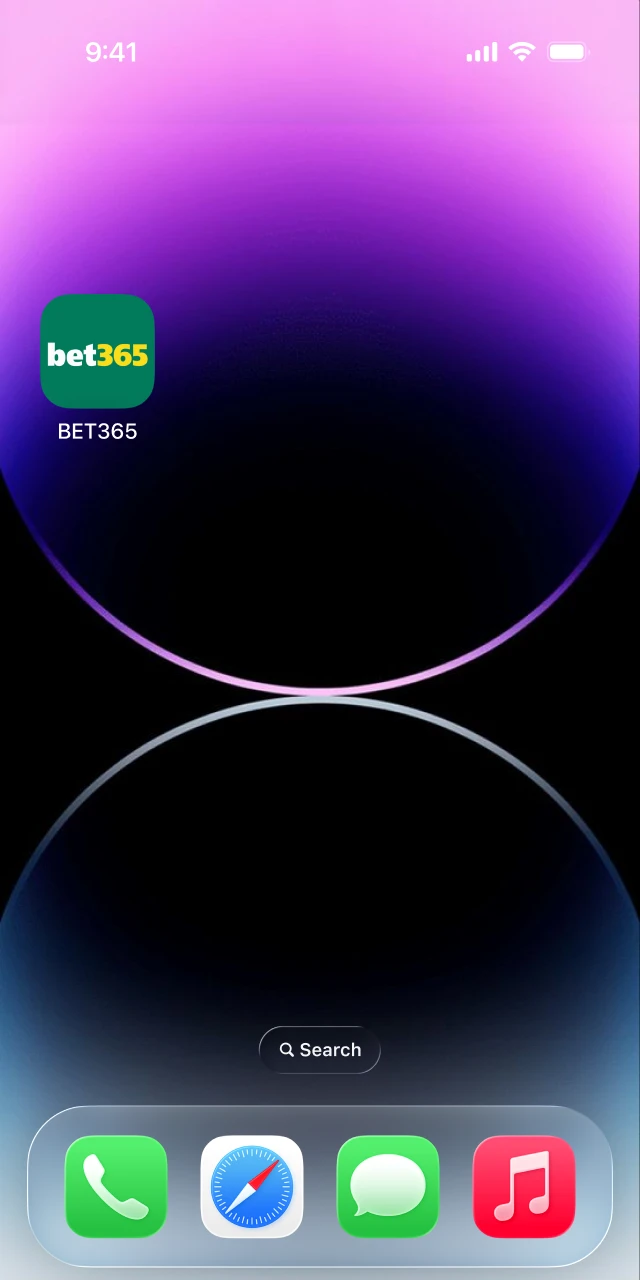 bet365 iOS app home screen with options to log in or create a new account for Indian players.