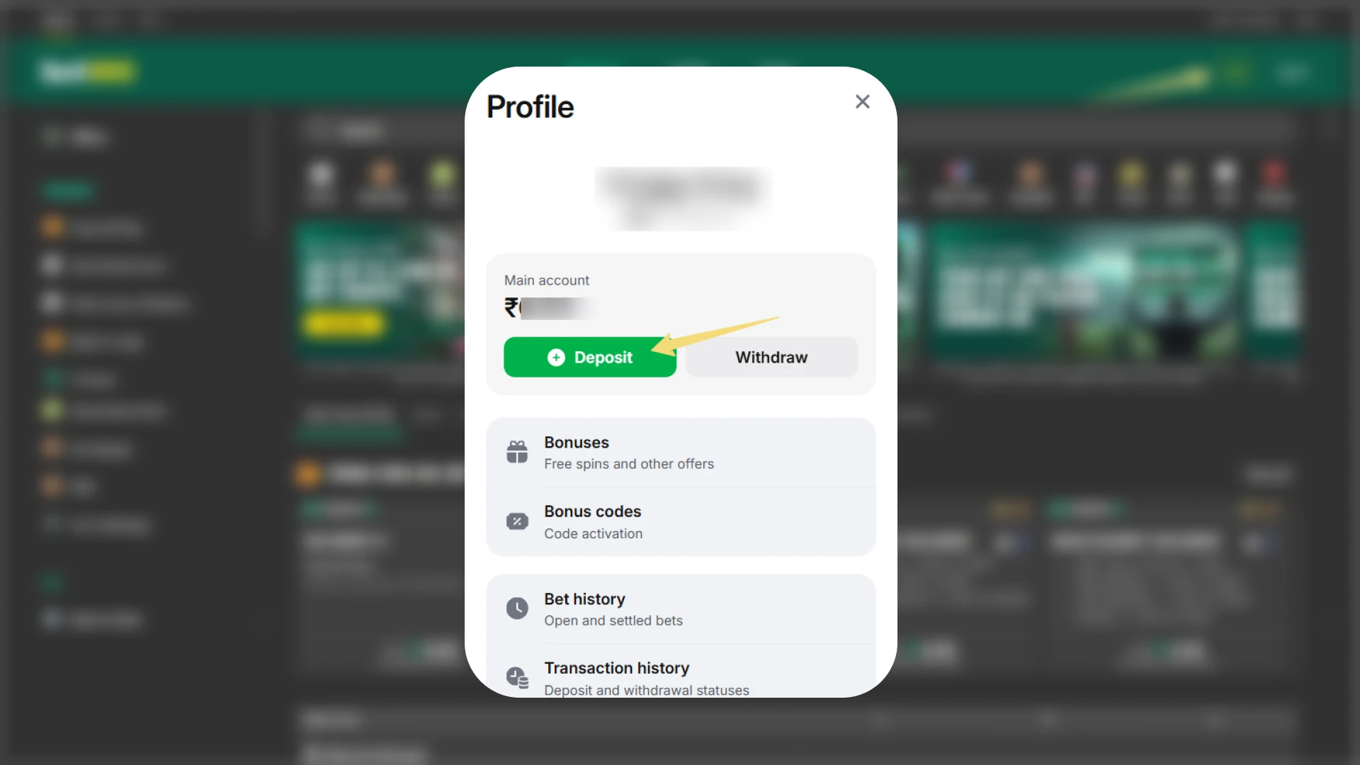 bet365 deposit page showing UPI AstroPay and NetBanking options for India.