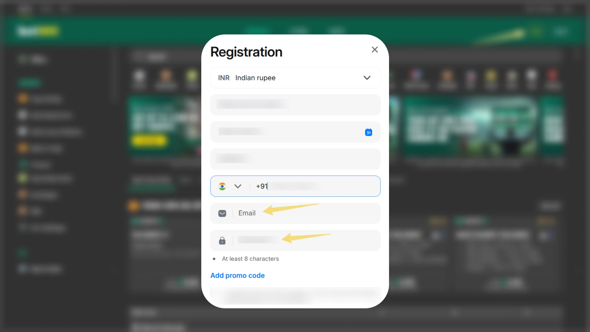Setting up a secure username password and 4-digit security PIN on bet365.